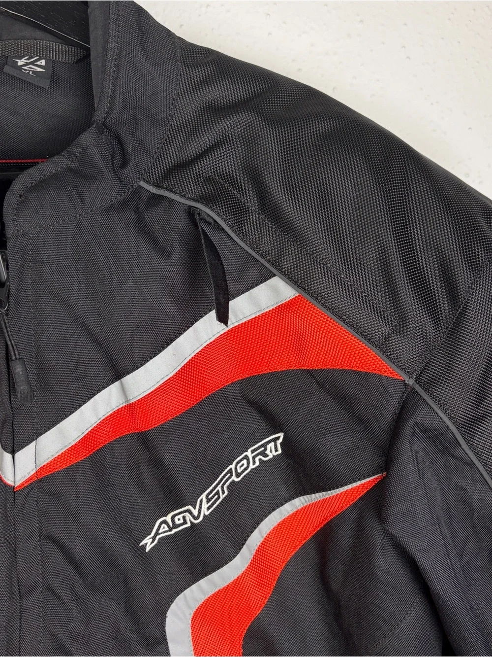AGVSPORT Hydrobloc Motorcycle Jacket Men XL Armored Black Red Riding Biker